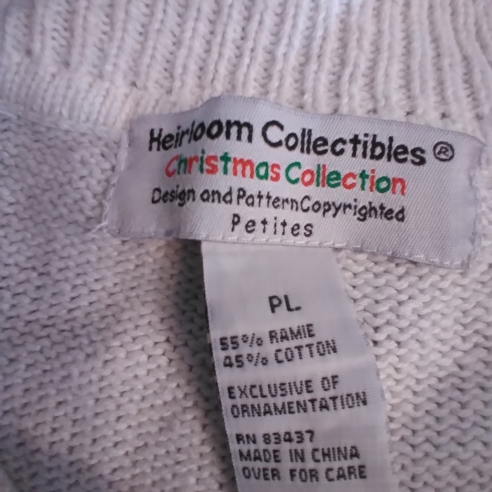 Heirloom Collection Embroidered Cardinal Sequins Zip-Up Sweater Size PL Outdoors - Picture 4 of 8